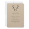 Rustic Minimal Antler & Initial Wedding Invite