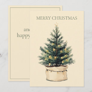 Rustic Minimal Christmas Tree Holiday Card