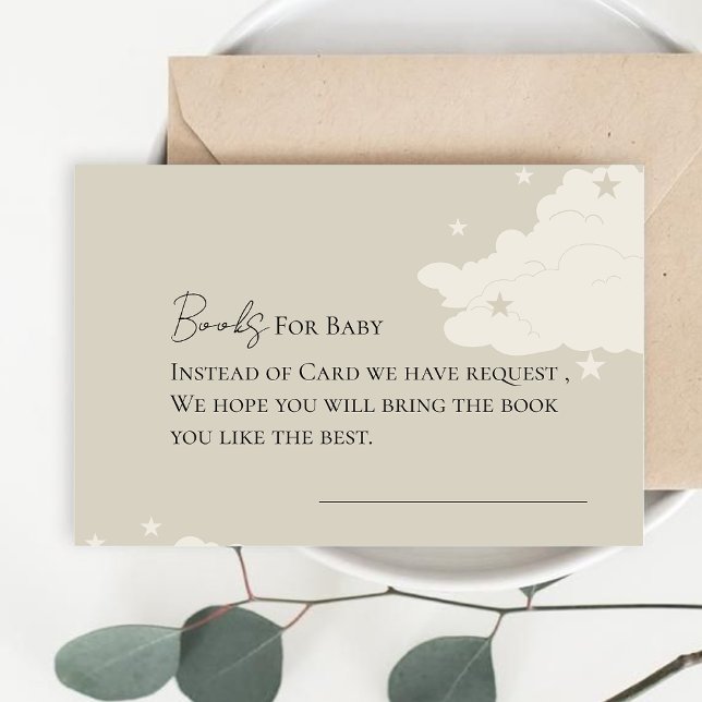  Rustic Minimal Cloud Book for baby Request  Enclosure Card (Creator Uploaded)
