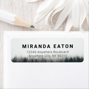 Rustic Minimal Pine Trees Woodland Return Address Return Address Label