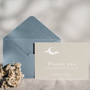 Rustic minimal thankyou cloud baby shower thank you card