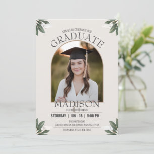 Rustic Minimalist Birthday Graduation Country Invitation