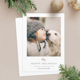 Rustic Minimalist Editable Photo Christmas Holiday Card