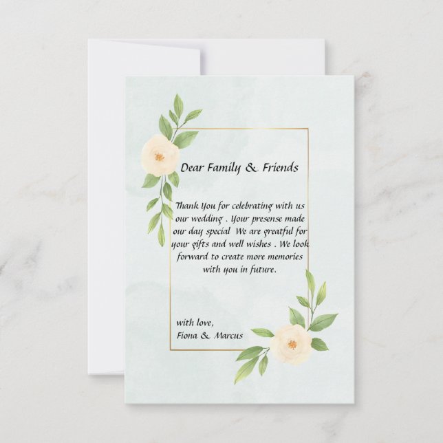 Rustic Minimalist Elegant Thank You Card (Front)