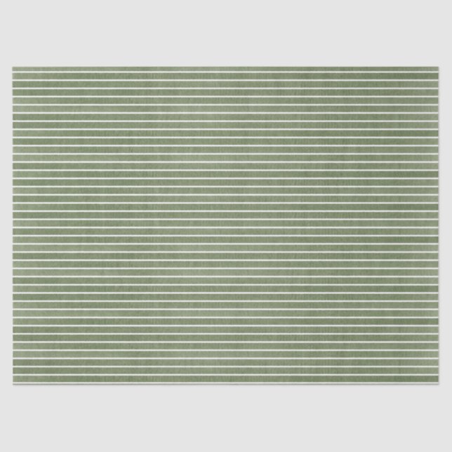 Rustic Minimalist Green Stripes   Tissue Paper (Front)