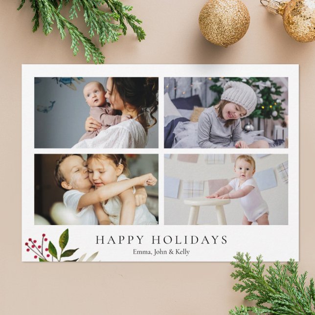 Rustic Minimalist Holiday Photo Card (Creator Uploaded)