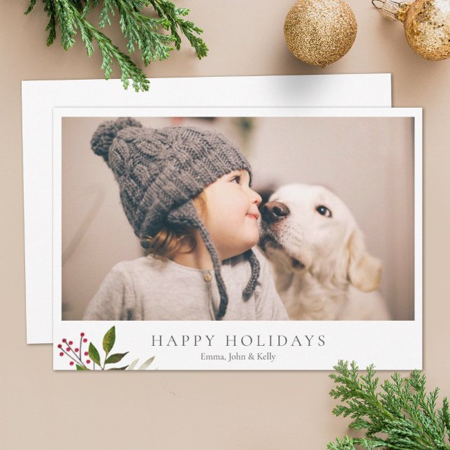 Rustic Minimalist Holiday Photo Card (Creator Uploaded)