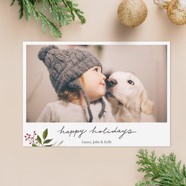 Rustic Minimalist Holiday Photo Card (Creator Uploaded)