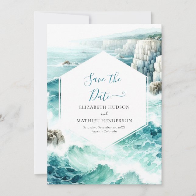 Rustic Minimalist Nautical Wedding  Save The Date (Front)