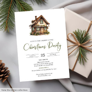 Rustic Minimalist Neutral Earthy Cosy Xmas Party  Invitation