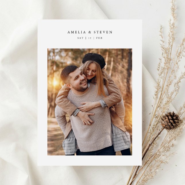 Rustic Minimalist Photo Wedding Invitation (Creator Uploaded)