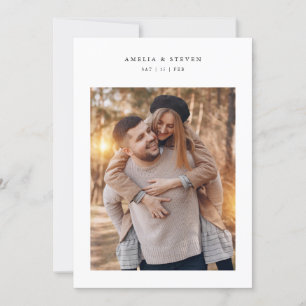 Rustic Minimalist Photo Wedding Invitation