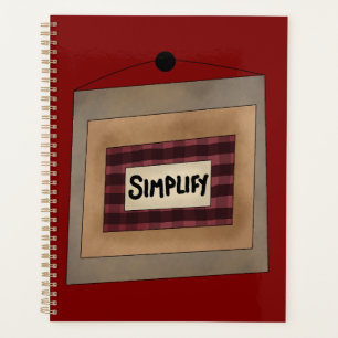 Rustic Minimalist Simplify Word Art Sign Planner