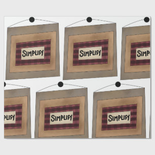 Rustic Minimalist Simplify Word Art Sign Wrapping Paper