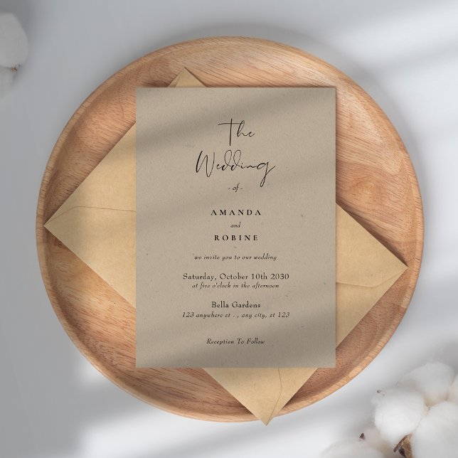 Rustic Minimalist Wedding Invitation (Creator Uploaded)