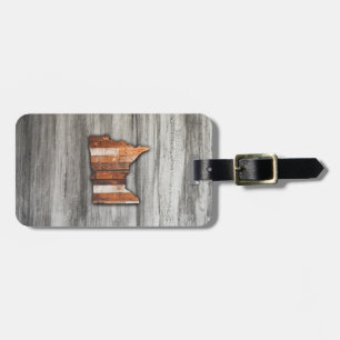 Rustic Minnesota Shape Luggage Tag