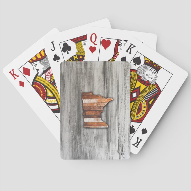 Rustic Minnesota Shape Playing Cards (Back)