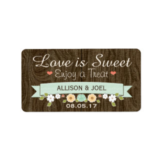 Rustic Mint Boho Love is Sweet Favour Labels
