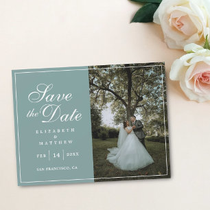 Rustic Mint Green Picture Wedding Save The Date