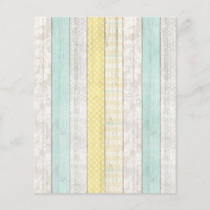 Rustic Mint & Yellow Boho Geo Mod Scrapbook Paper
