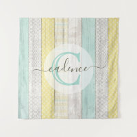 Rustic Mint & Yellow Boho Geo Modern Personalised
