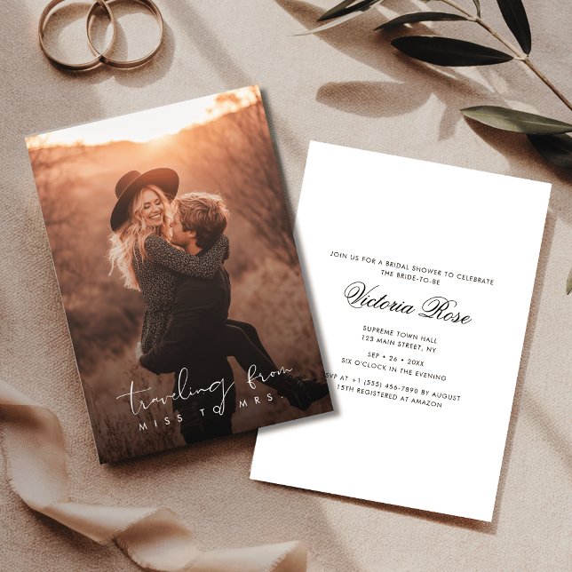 Rustic Miss To Mrs. Overlay Photo Bridal Shower Invitation (Creator Uploaded)