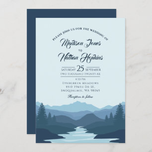 Rustic Misty Mountains Wedding Invitation