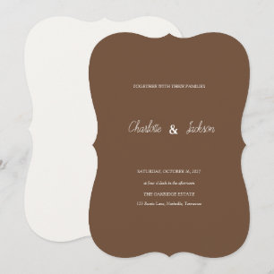 Rustic Mocha Brown Wedding Invite