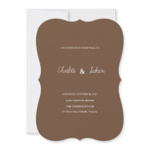 Rustic Mocha Brown Wedding Invite