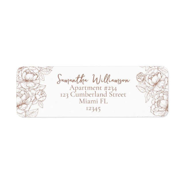 Rustic Mocha Mousse Classic Wedding Return Address Label (Front)