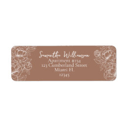 Rustic Mocha Mousse Classic Wedding Return Address Label