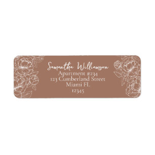 Rustic Mocha Mousse Classic Wedding Return Address Label