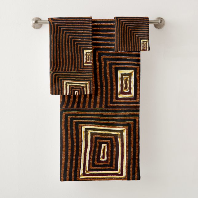 Rustic Mod Kuba  Bath Towel Set (Insitu)