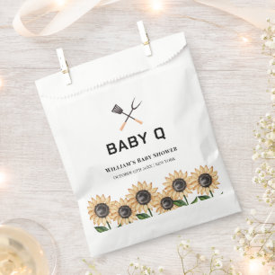 Rustic Modern BBQ Sunflower Baby Shower Favour Bag