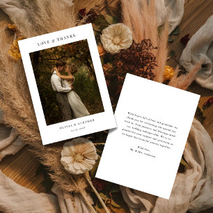 Rustic Modern Boho Budget Photo Wedding Love and Thank You Card