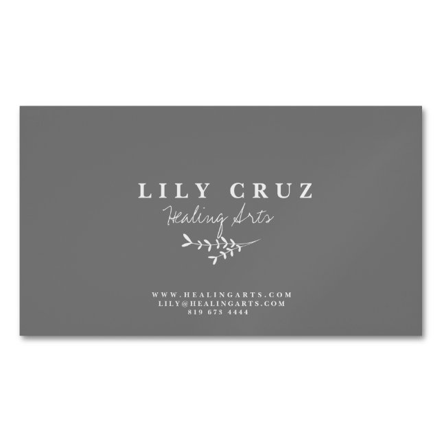 Rustic Modern Botanical Calligraphy Business Card (Front)