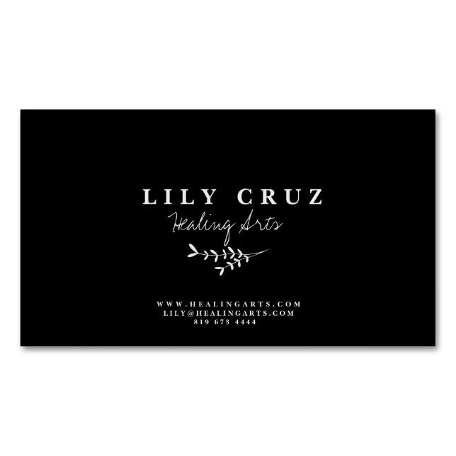 Rustic Modern Botanical Calligraphy Business Card (Front)