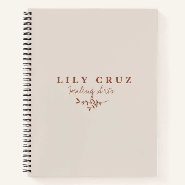 Rustic Modern Botanical Personalised Business  Notebook (Front)