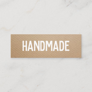 Rustic modern brown kraft handmade gifts seller mini business card