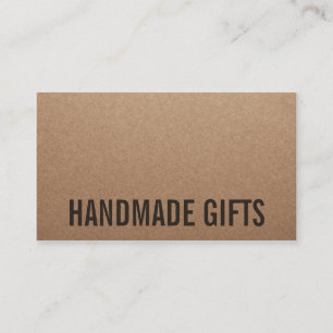 Rustic modern brown kraft paper handmade cardboard business card