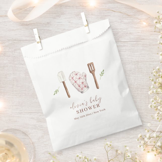 Rustic Modern Chef Kitchen Stuff Baby Shower  Favour Bag (Clipped)