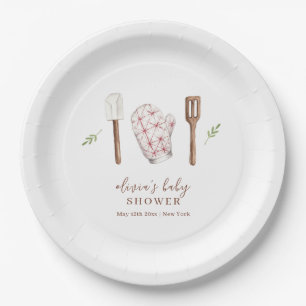 Rustic Modern Chef Kitchen Stuff Baby Shower Paper Plate