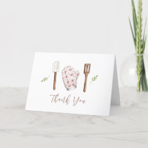 Rustic Modern Chef Kitchen Stuff Baby Shower  Thank You Card