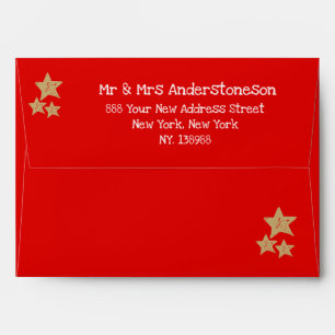 Rustic Modern Classic Red Merry Christmas Card Envelope