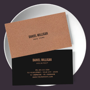 Rustic Modern Cork Pofessional  Business Card