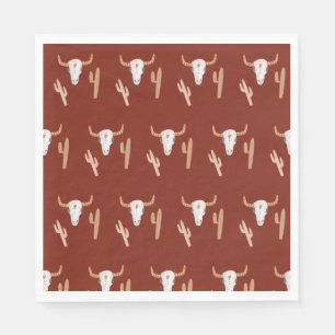 Rustic Modern Cowboy Cactus Beer Boy Baby Shower Napkin