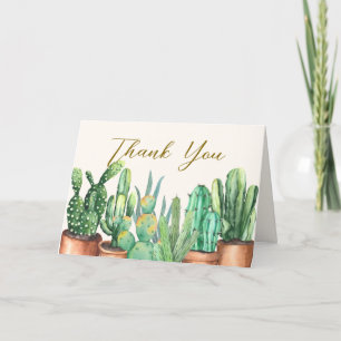 Rustic Modern Desert Cactus Garden Baby Shower Thank You Card