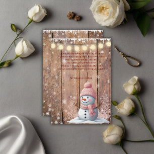 Rustic Modern Elegant Snowman Baby Shower Thank You Card