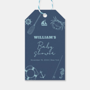 Rustic Modern Fishing Nautical Boy Baby Showe Gift Tags