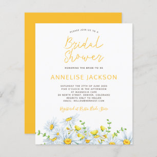 Rustic modern floral BUDGET bridal shower invite